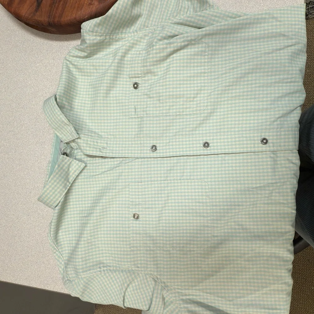 World wide Sportsman  Light Blue-Green Checkered Shirt‎ 2Xl